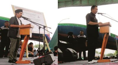 Pembacaan laporan oleh Komisioner KPU Deandels Samboale dan Sambutan oleh Ketua KPU Fahmi Ghazali Gobel