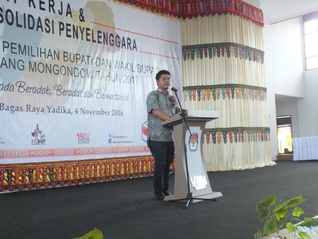 Ketua KPU RI Juri Ardiantoro, saat menyampaikan wejangan terkait Pilkada